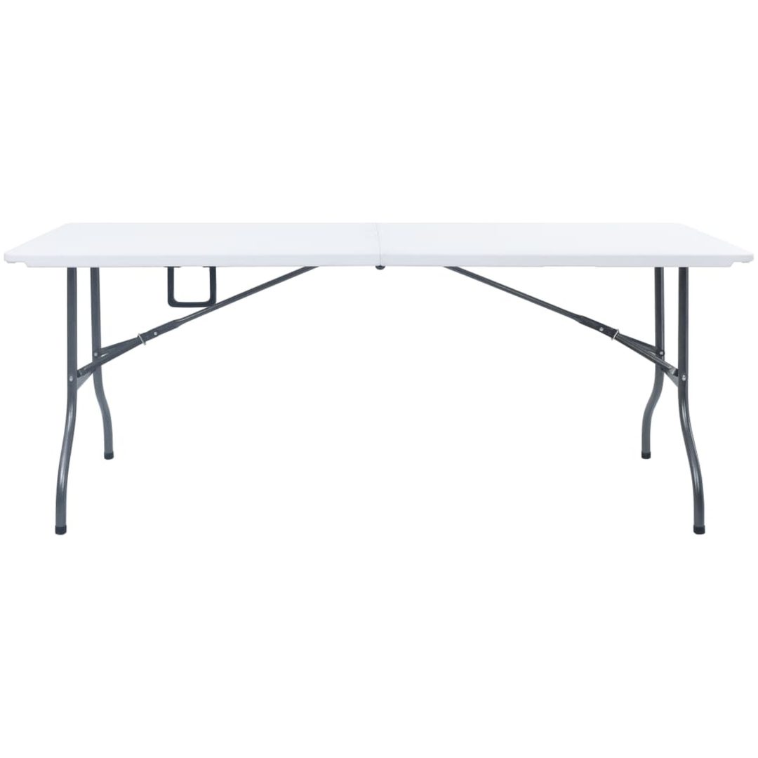 Hopfällbart trädgårdsbord vit 180x72x72 cm HDPE vidaXL – bild 2