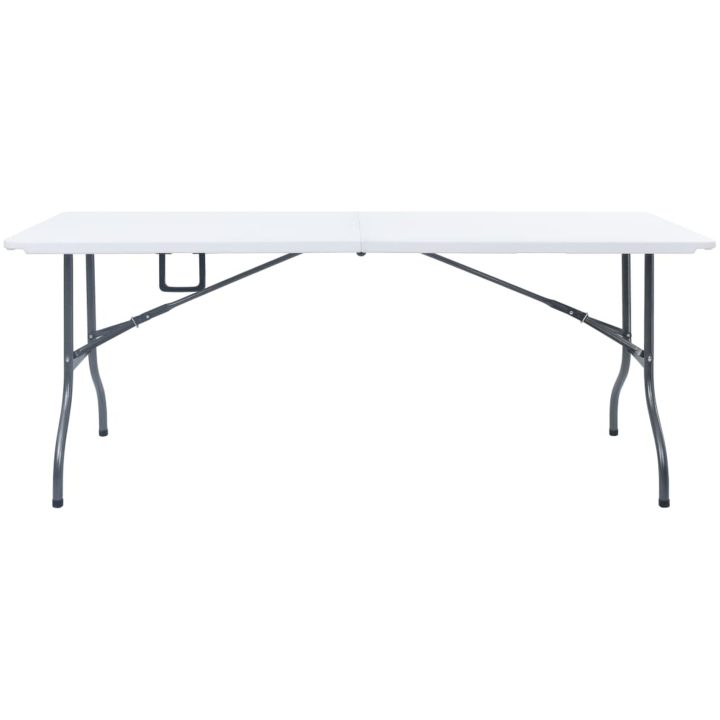 Hopfällbart trädgårdsbord vit 180x72x72 cm HDPE vidaXL – bild 2