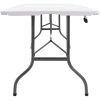 Hopfällbart trädgårdsbord vit 180x72x72 cm HDPE vidaXL – miniatyr 3