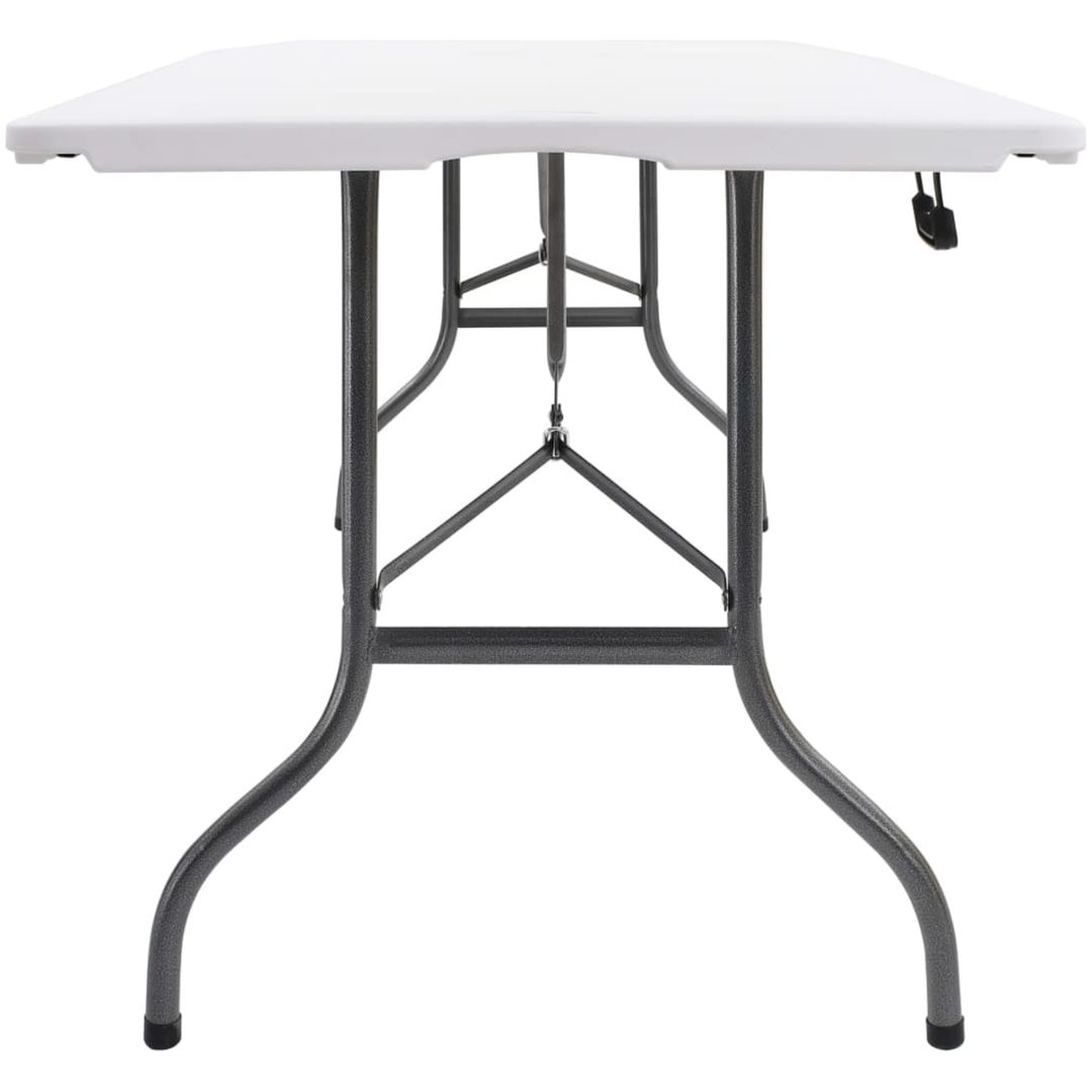 Hopfällbart trädgårdsbord vit 180x72x72 cm HDPE vidaXL – bild 3
