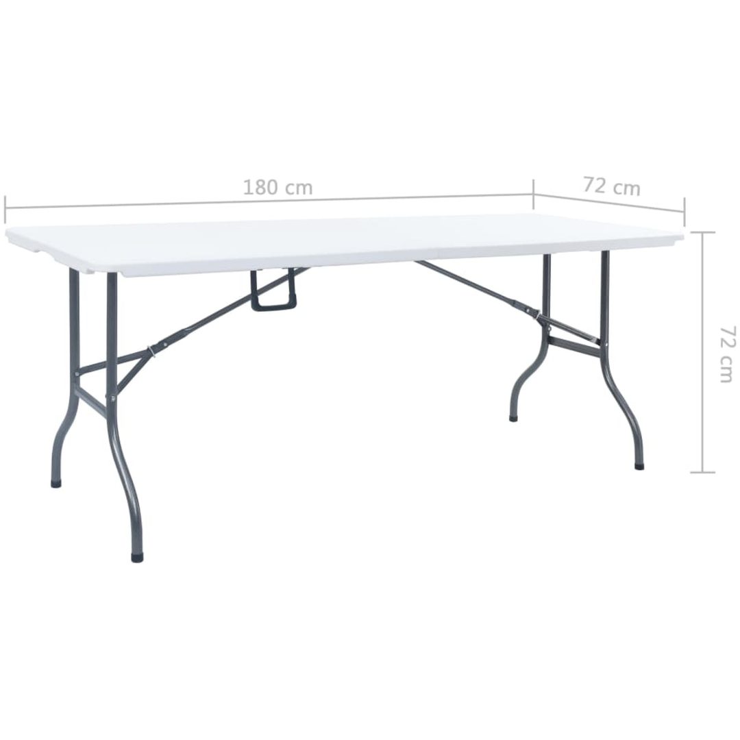 Hopfällbart trädgårdsbord vit 180x72x72 cm HDPE vidaXL – bild 7