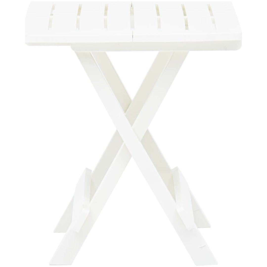 Hopfällbart trädgårdsbord vit 45x43x50 cm plast vidaXL – bild 3
