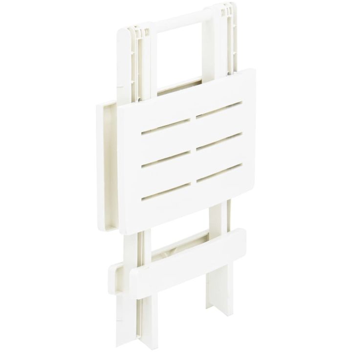 Hopfällbart trädgårdsbord vit 45x43x50 cm plast vidaXL – bild 4