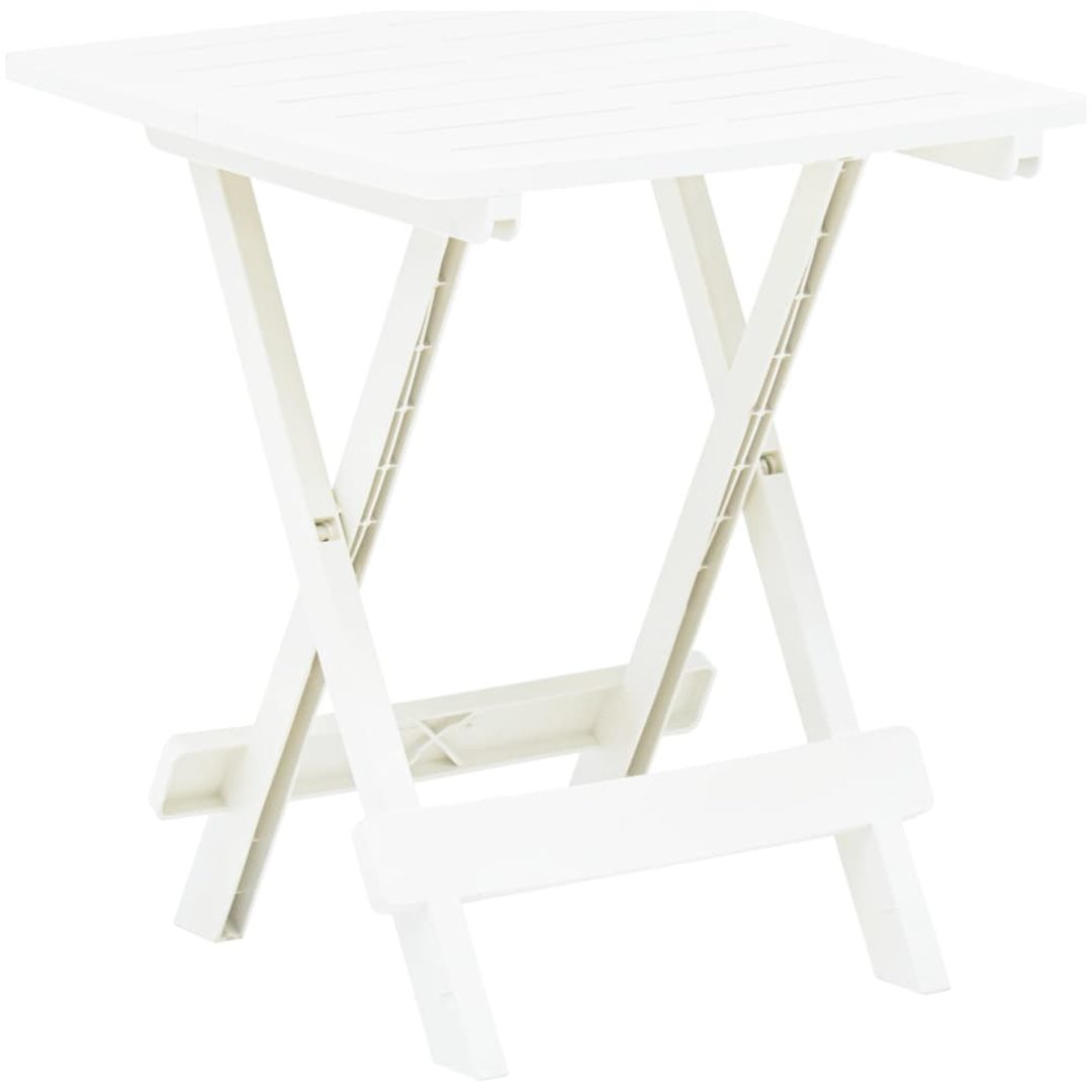 Hopfällbart trädgårdsbord vit 45x43x50 cm plast vidaXL