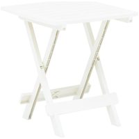 Hopfällbart trädgårdsbord vit 45x43x50 cm plast vidaXL