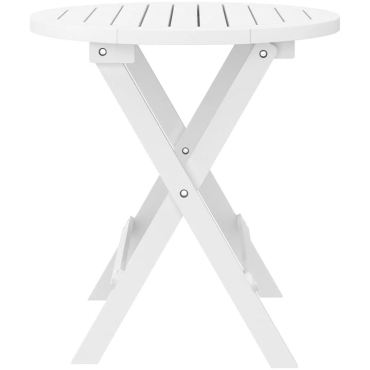 Hopfällbart trädgårdsbord vit ⌀46 cm massivt akaciaträ vidaXL – bild 4