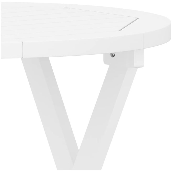 Hopfällbart trädgårdsbord vit ⌀46 cm massivt akaciaträ vidaXL – bild 5