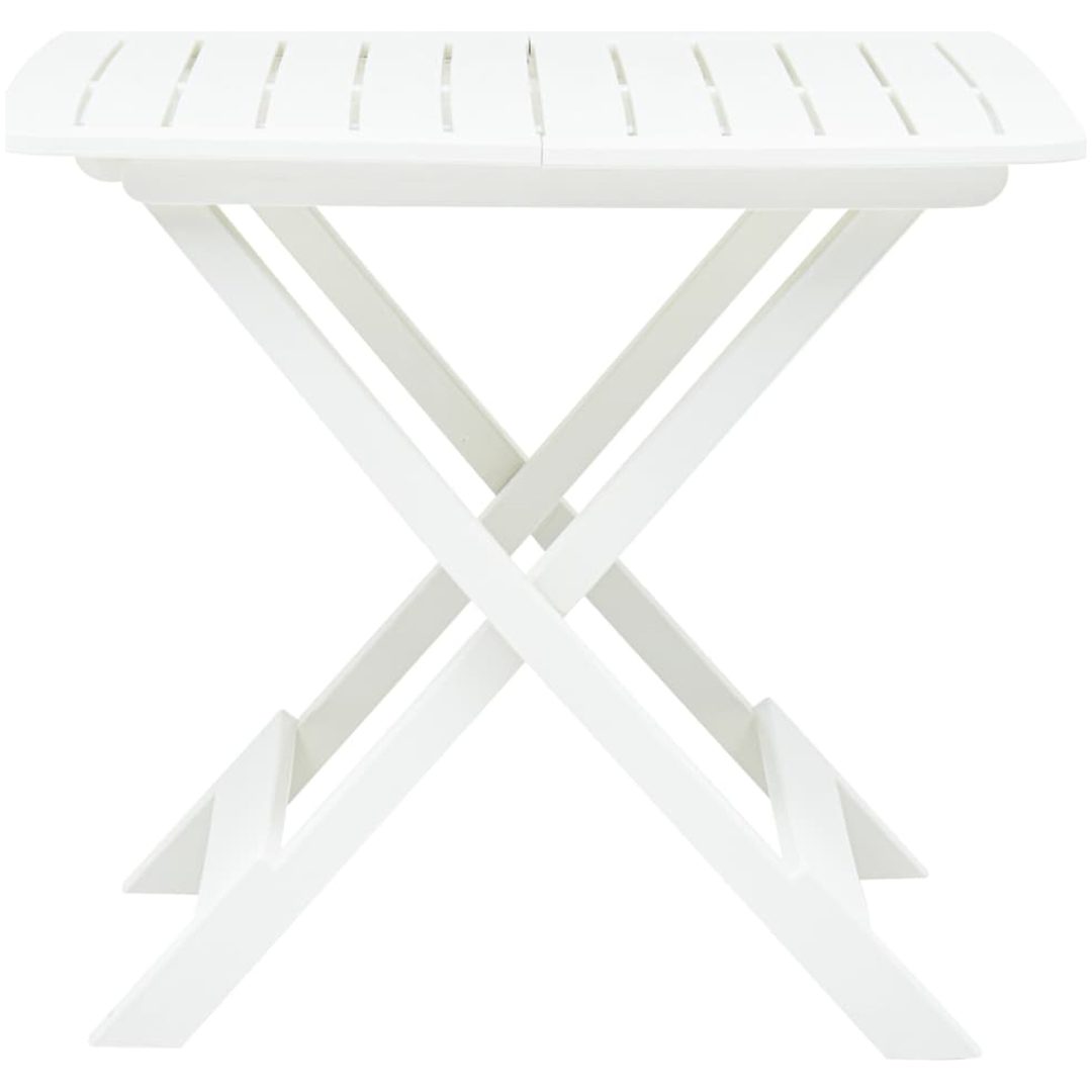 Hopfällbart trädgårdsbord vit 79x72x70 cm plast vidaXL – bild 3