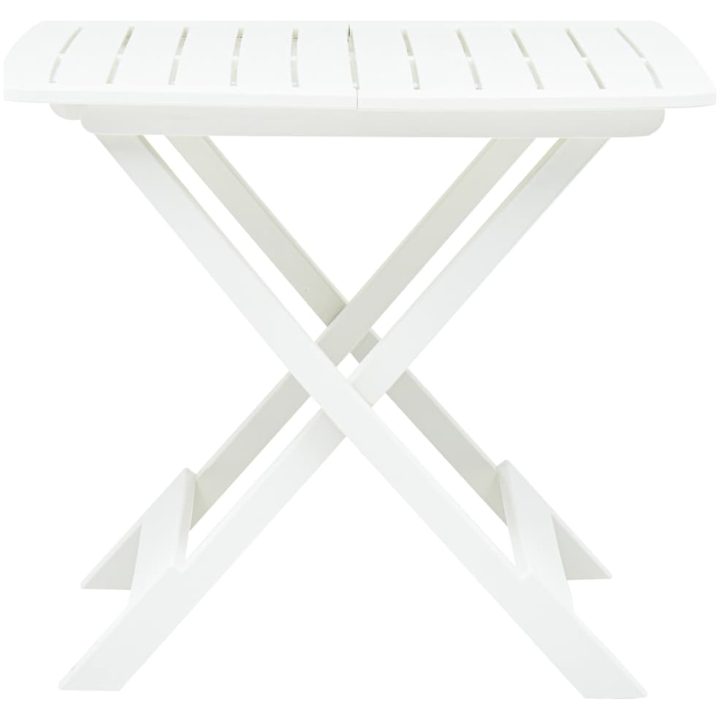 Hopfällbart trädgårdsbord vit 79x72x70 cm plast vidaXL – bild 3