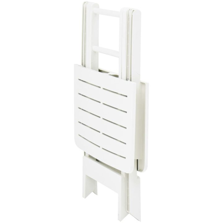 Hopfällbart trädgårdsbord vit 79x72x70 cm plast vidaXL – bild 4