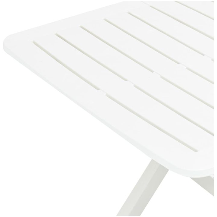 Hopfällbart trädgårdsbord vit 79x72x70 cm plast vidaXL – bild 5