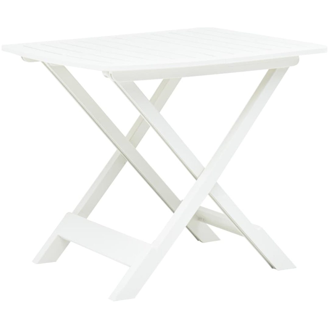 Hopfällbart trädgårdsbord vit 79x72x70 cm plast vidaXL