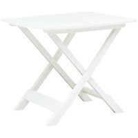 Hopfällbart trädgårdsbord vit 79x72x70 cm plast vidaXL