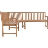 Hörnbänk 185x185x90 cm massiv teakträ vidaXL – miniatyr 2