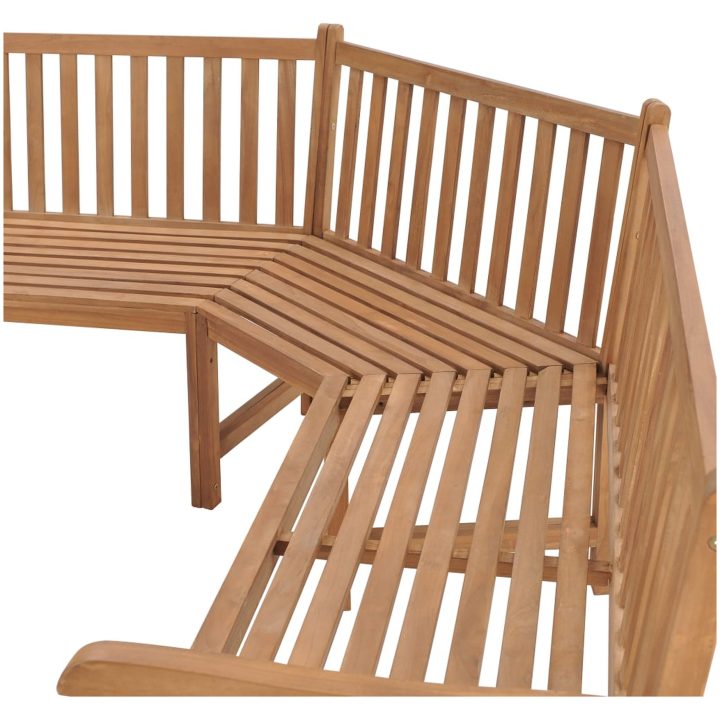 Hörnbänk 185x185x90 cm massiv teakträ vidaXL – bild 3