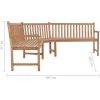 Hörnbänk 185x185x90 cm massiv teakträ vidaXL – miniatyr 6