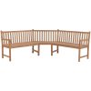 Hörnbänk 185x185x90 cm massiv teakträ vidaXL – miniatyr 1