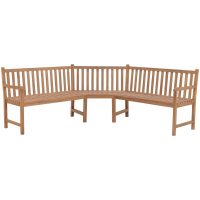 Hörnbänk 185x185x90 cm massiv teakträ vidaXL
