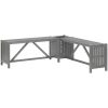 Hörnbänk med odlingslåda 117 cm massivt akaciaträ grå vidaXL 117 x 117 x 40 cm – miniatyr 2
