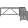Hörnbänk med odlingslåda 117 cm massivt akaciaträ grå vidaXL 117 x 117 x 40 cm – miniatyr 4