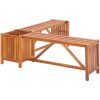 Hörnbänk med odlingslåda massivt akaciaträ vidaXL 117 x 117 x 40 cm – miniatyr 5