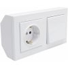 Hörnbox Optima, Kompl, 1st uttag+1 st 1-pol/tr. Vit MALMBERGS – miniatyr 1
