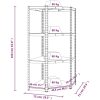 Hörnhylla blå stål och konstruerat trä 4 hyllplan vidaXL 75 x 75 x 160 cm – miniatyr 9