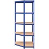 Hörnhylla blå stål och konstruerat trä 5 hyllplan vidaXL 75 x 75 x 180 cm – miniatyr 5