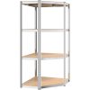 Hörnhylla silver stål och konstruerat trä 4 hyllplan vidaXL 75 x 75 x 160 cm – miniatyr 2