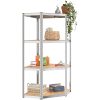 Hörnhylla silver stål och konstruerat trä 4 hyllplan vidaXL 75 x 75 x 160 cm – miniatyr 3