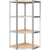 Hörnhylla silver stål och konstruerat trä 4 hyllplan vidaXL 75 x 75 x 160 cm – miniatyr 4