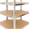Hörnhylla silver stål och konstruerat trä 4 hyllplan vidaXL 75 x 75 x 160 cm – miniatyr 8