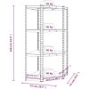 Hörnhylla silver stål och konstruerat trä 4 hyllplan vidaXL 75 x 75 x 160 cm – miniatyr 9