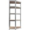 Hörnhylla silver stål och konstruerat trä 5 hyllplan vidaXL 75 x 75 x 180 cm – miniatyr 2