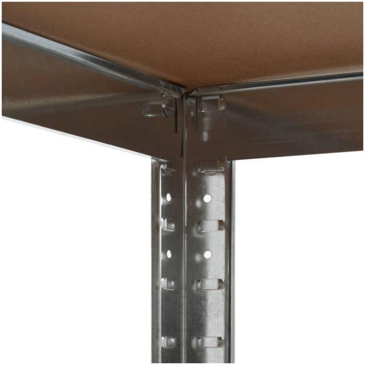 Hörnhylla silver stål och konstruerat trä 5 hyllplan vidaXL 75 x 75 x 180 cm – bild 4