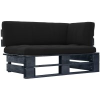 Hörnsektion till pallsoffa svart impregnerad furu vidaXL