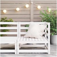 Hörnsektion till pallsoffa vit massiv furu vidaXL