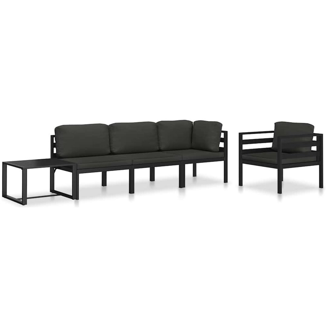 Hörnsits till modulsoffa 1 st med dynor aluminium antracit vidaXL – bild 11