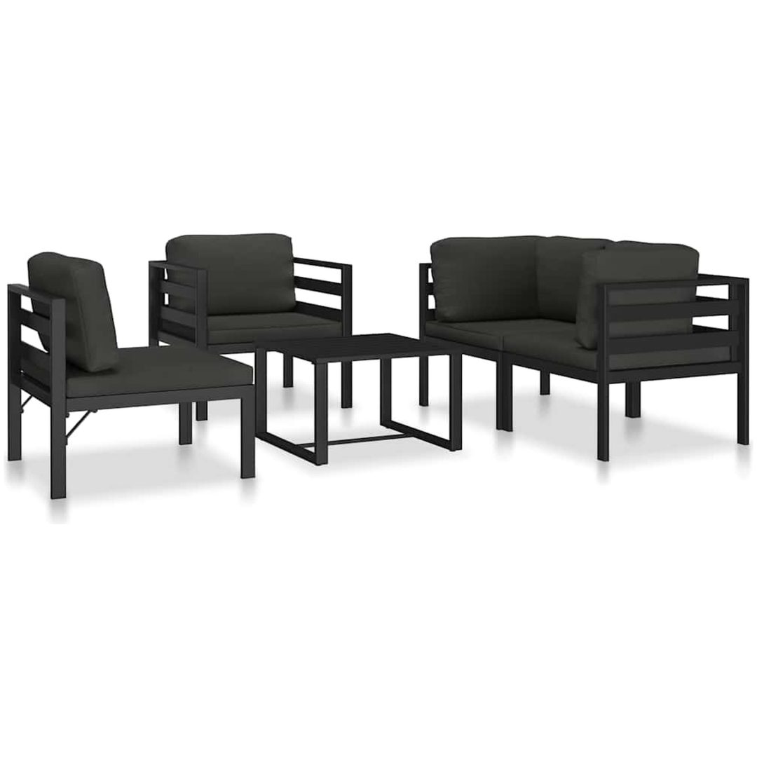 Hörnsits till modulsoffa 1 st med dynor aluminium antracit vidaXL – bild 12