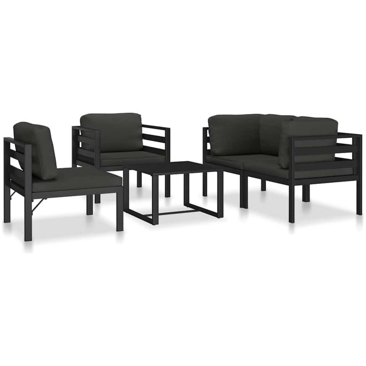 Hörnsits till modulsoffa 1 st med dynor aluminium antracit vidaXL – bild 12