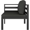 Hörnsits till modulsoffa 1 st med dynor aluminium antracit vidaXL – miniatyr 4