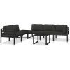 Hörnsits till modulsoffa 1 st med dynor aluminium antracit vidaXL – miniatyr 8