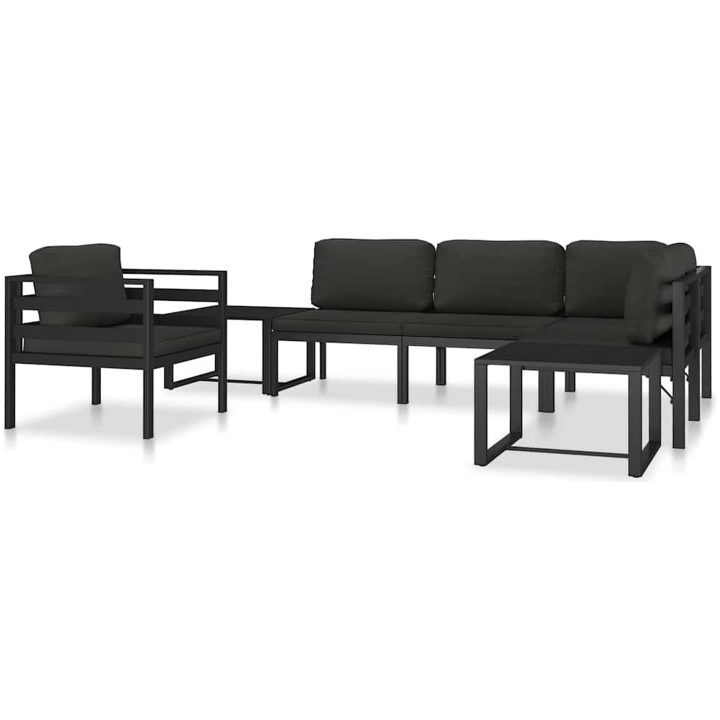Hörnsits till modulsoffa 1 st med dynor aluminium antracit vidaXL – bild 9