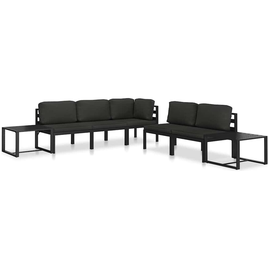 Hörnsits till modulsoffa 1 st med dynor aluminium antracit vidaXL – bild 10