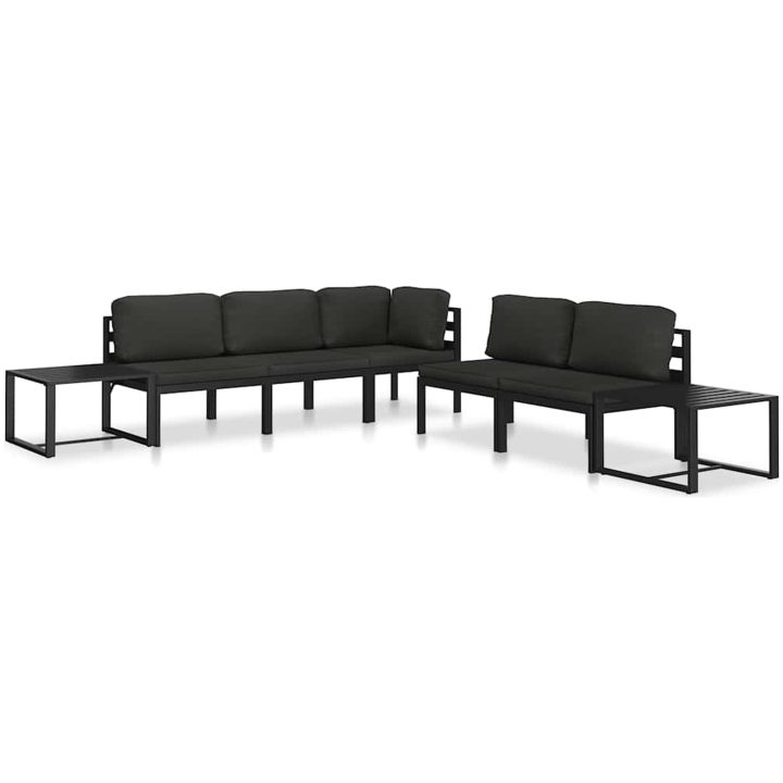 Hörnsits till modulsoffa 1 st med dynor aluminium antracit vidaXL – bild 10