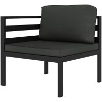 Hörnsits till modulsoffa 1 st med dynor aluminium antracit vidaXL