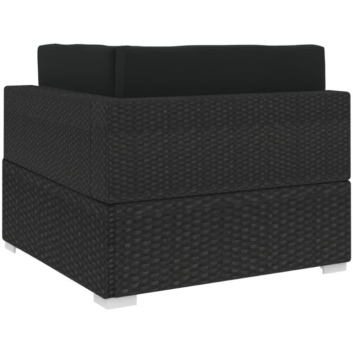 Hörnsits till modulsoffa 1 st med dynor konstrotting svart vidaXL – bild 4