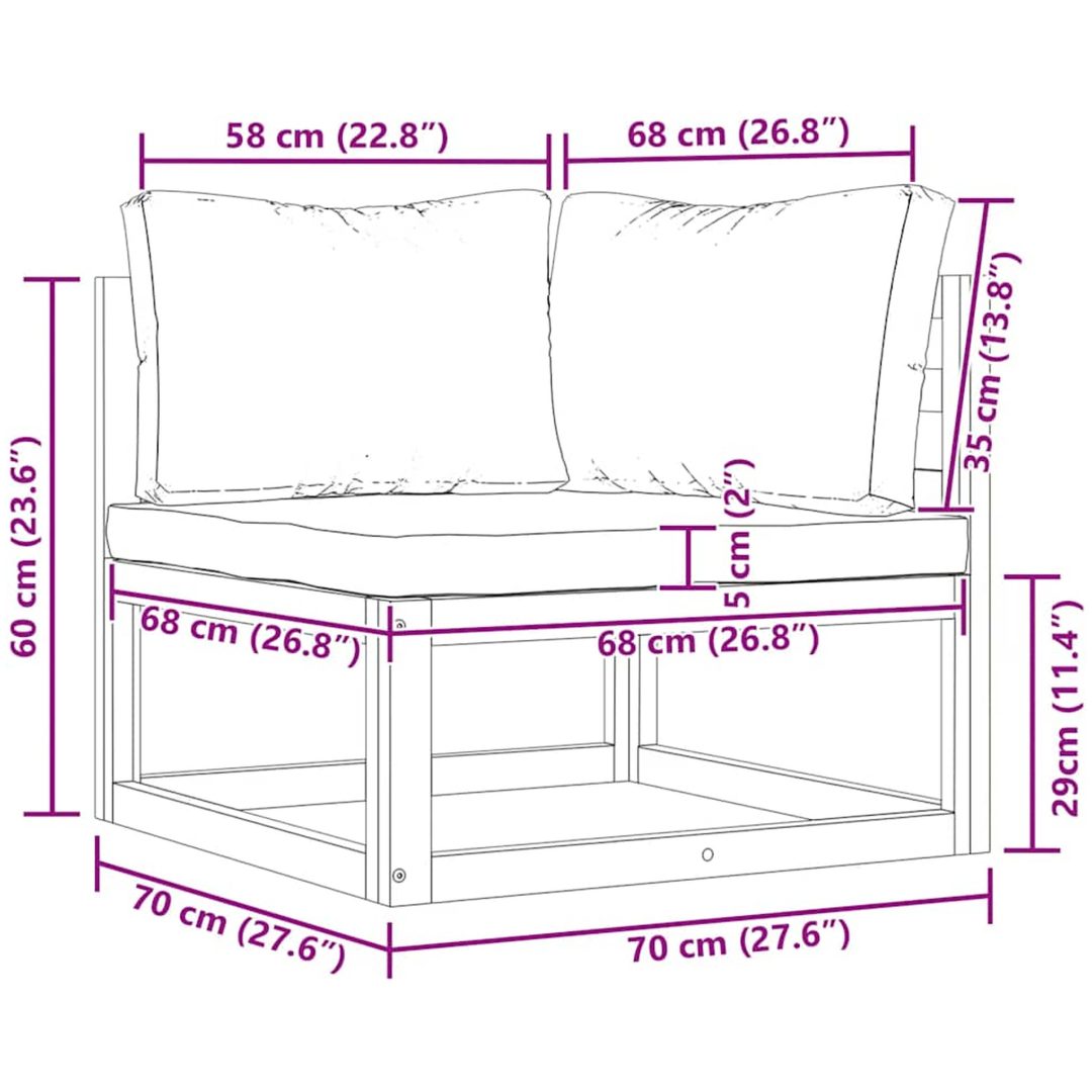 Hörnsits till modulsoffa 2 st med dynor gräddvit vidaXL – bild 12