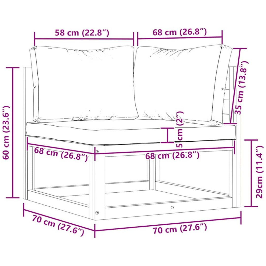 Hörnsits till modulsoffa 2 st med dynor mörkgrå vidaXL – bild 12
