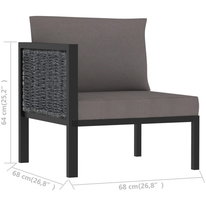 Hörnsits till modulsoffa höger armstöd konstrotting antracit vidaXL – bild 6